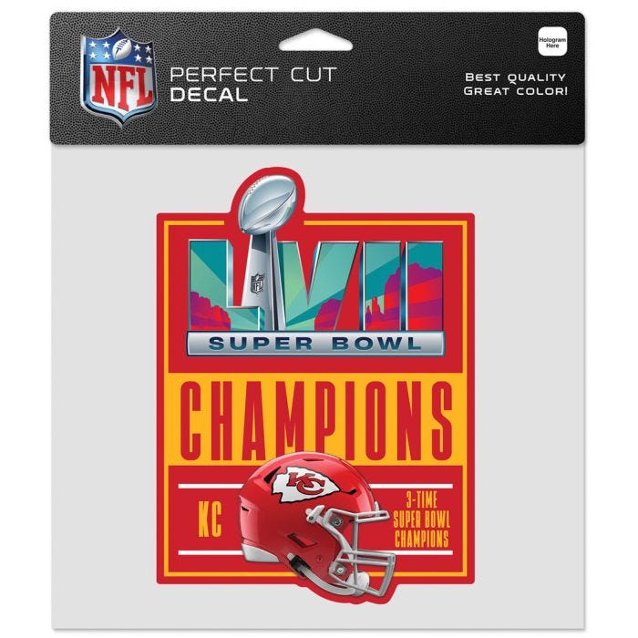 Super Bowl Champions Kansas City Chiefs 2023 Super Bowl Champ Perfect Cut  Color Decal 8 x 8