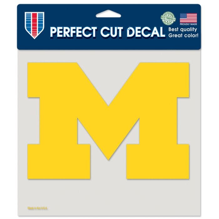 MICHIGAN WOLVERINES 5"X6" MULTI USE COLOR DECAL CLING REUSABLE NEW WINCRAFT 