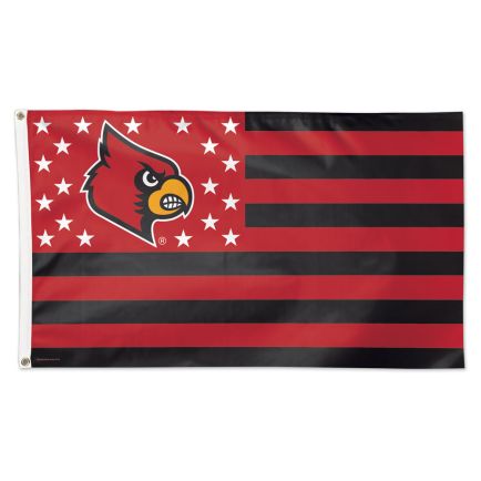 Louisville Cardinals / Stars and Stripes NCAA Flag - Deluxe 3' X 5'