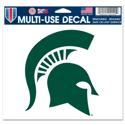 Michigan State Spartans Multi-Use Decal -Clear Bckrgd 5" x 6"