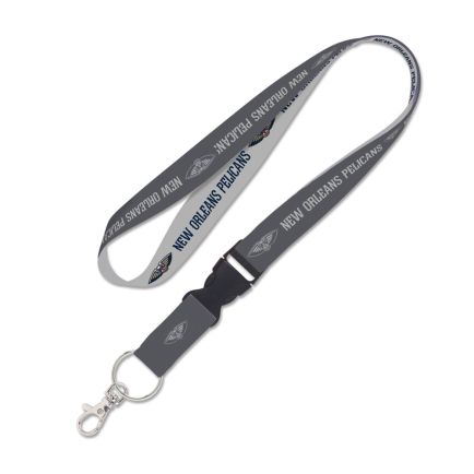 New Orleans Pelicans charcoal Lanyard w/detachable buckle 1"