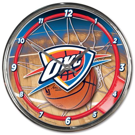 Oklahoma City Thunder Chrome Clock