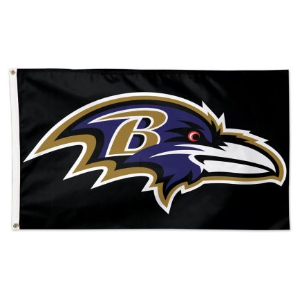 Baltimore Ravens Black background Flag - Deluxe 3' X 5'