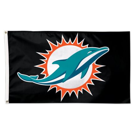 Miami Dolphins Black background Flag - Deluxe 3' X 5'