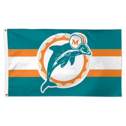 Miami Dolphins / Classic Logo Retro Flag - Deluxe 3' X 5'