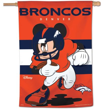 Denver Broncos / Disney Mickey Mouse Vertical Flag 28" x 40"