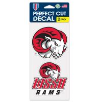 Winston-Salem State Rams Perfect Cut Decal Set of two 4"x4"
