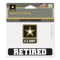 U.S. Army "Retired" Perfect Cut Color Decal 4.5" x 5.75"