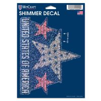 Patriotic UNITED STATES OF AMERICA Shimmer Decals 5" x 7"