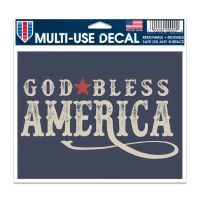 Patriotic GOD BLESS AMERICA Multi-Use Decal - cut to logo 5" x 6"