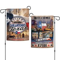 City / Texas SAN ANTONIO Garden Flags 2 sided 12.5" x 18"