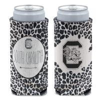 South Carolina Gamecocks Snow Leopard 12 oz Slim Can Cooler