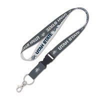 Utah State Aggies Charcoal Lanyard w/detachable buckle 1"