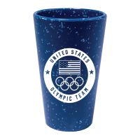USOC Olympic Team Blue Speckle 16 oz Silicone Pint Glass