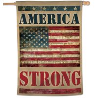 Patriotic America Strong w/ Pledge of Allegiance Vertical Flag 28" x 40"