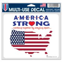 Patriotic America Strong w/ Country Multi-Use Decal -Clear Bckrgd 5" x 6"