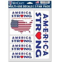 Patriotic America Strong w/ 5 decals Multi Use 3 Fan Pack