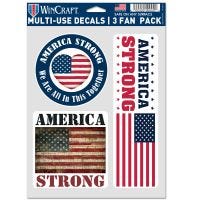 Patriotic America Strong w/ 3 decals Multi Use 3 Fan Pack