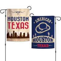 City / Texas HOUSTON Garden Flags 2 sided 12.5" x 18"