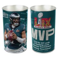 Super Bowl 59 MVP Wastebasket - tapered 15"H Jalen Hurts