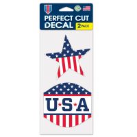 Patriotic Perfect Cut Decal Set of Two 4"x4"