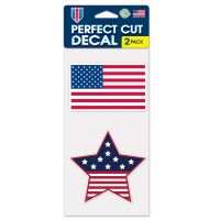 Patriotic Perfect Cut Decal Set of Two 4"x4"