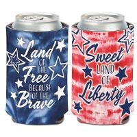 Patriotic TYE DYE Can Cooler 12 oz.