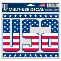 Patriotic USA FLAG LTRS Multi-Use Decal -Clear Bckrgd 5" x 6"