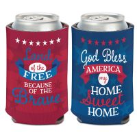 Patriotic LAND OF THE FREE Can Cooler 12 oz.