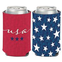 Patriotic USA STARS Can Cooler 12 oz.