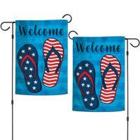 Patriotic FLIP FLOPS Garden Flags 2 sided 12.5" x 18"