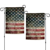 Patriotic PLEDGE FLAG Garden Flags 2 sided 12.5" x 18"