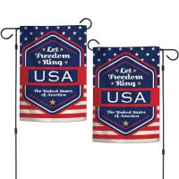 Patriotic LET FREEDOM RING Garden Flags 2 sided 12.5" x 18"