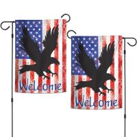 Patriotic BLACK EAGLE Garden Flags 2 sided 12.5" x 18"