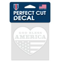 Patriotic Perfect Cut White Decal 4" x 4"