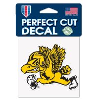 Iowa Hawkeyes / Vintage Collegiate IOWA - FOOTBALL VINTAGE Perfect Cut Color Decal 4" x 4"