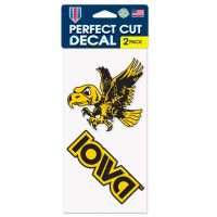 Iowa Hawkeyes / Vintage Collegiate IOWA RETRO2 Perfect Cut Decal Set of two 4"x4"