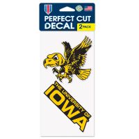 Iowa Hawkeyes / Vintage Collegiate THE UNIVERSITY OF IOWA VINTAGE Perfect Cut Decal Set of two 4"x4"