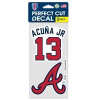 Atlanta Braves Perfect Cut Decal Set of two 4"x4" Ronald Acuna Jr.