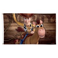 / Disney WOODY RIDING BULLSEYE Flag - Deluxe 3' X 5' Woody
