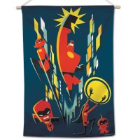 / Disney INCREDIBLES Vertical Flag 28" x 40" Incredibles - Multiple Characters