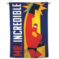 / Disney INCREDIBLES Vertical Flag 28" x 40" Mr. Incredible