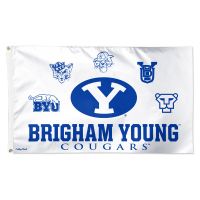 Brigham Young Cougars / Vintage Collegiate Flag - Deluxe 3' X 5'