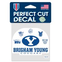 Brigham Young Cougars / Vintage Collegiate Perfect Cut Color Decal 4" x 4"