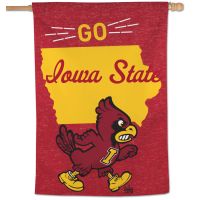 Iowa State Cyclones / Vintage Collegiate VINTAGE LOGO; STATE SHAPE Vertical Flag 28" x 40"