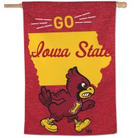 Iowa State Cyclones / Vintage Collegiate VINTAGE LOGO; STATE SHAPE Vertical Flag 28" x 40"