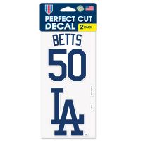 Los Angeles Dodgers Perfect Cut Decal Set of two 4"x4" Mookie Betts