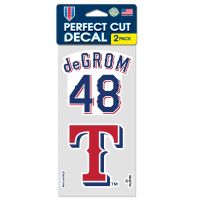 Texas Rangers Perfect Cut Decal Set of two 4"x4" Jacob deGrom