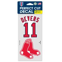 Boston Red Sox Perfect Cut Decal Set of two 4"x4" Rafael Devers