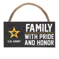 U.S. Army Wood Sign w/Rope 5" x 10"